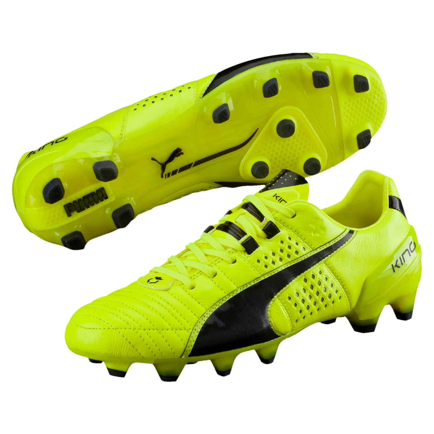 PUMA King II FG Safety Yellow Black