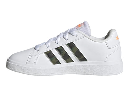 Tenis Adidas Grand Court 20 K Blanco y Naranja para Niño