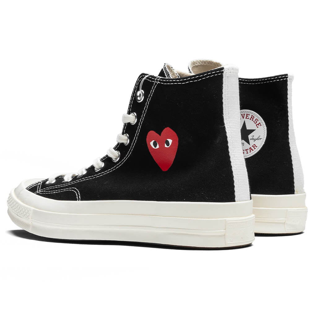 Converse x Comme Des Garcons PLAY All Star Chuck 70 Hi Small Red Heart Black