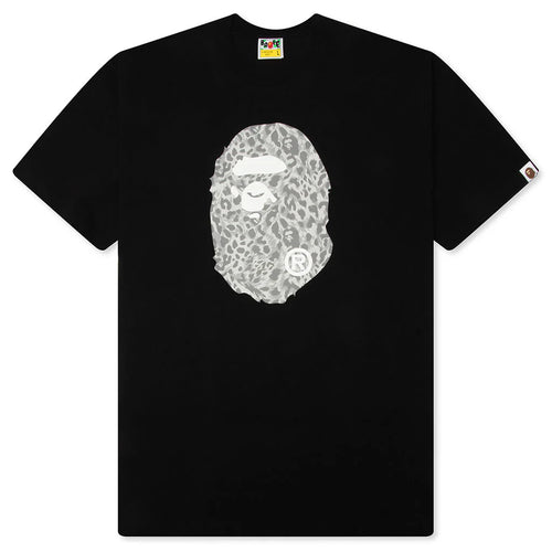 Wild Leopard Pattern Ape Head Relaxed Fit Tee Black