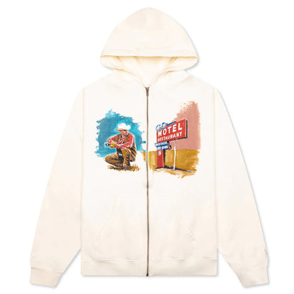 Mornings First Remark Zip Up Hoodie Bone
