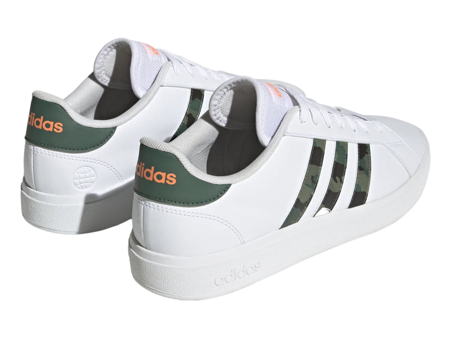 Tenis Adidas Grand Court Base 20 Blancos y Naranja para Hombre