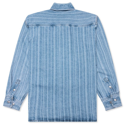 Rylan Denim Shirt Jacket Rylan Stripe Blue Stone Bleached