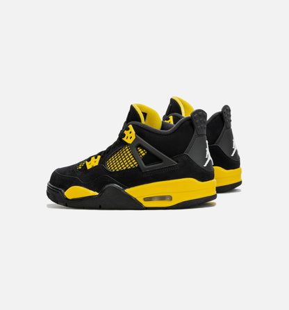 Air Jordan 4 Retro Thunder Grade School Lifestyle Shoe Black Yellow Free Shipping