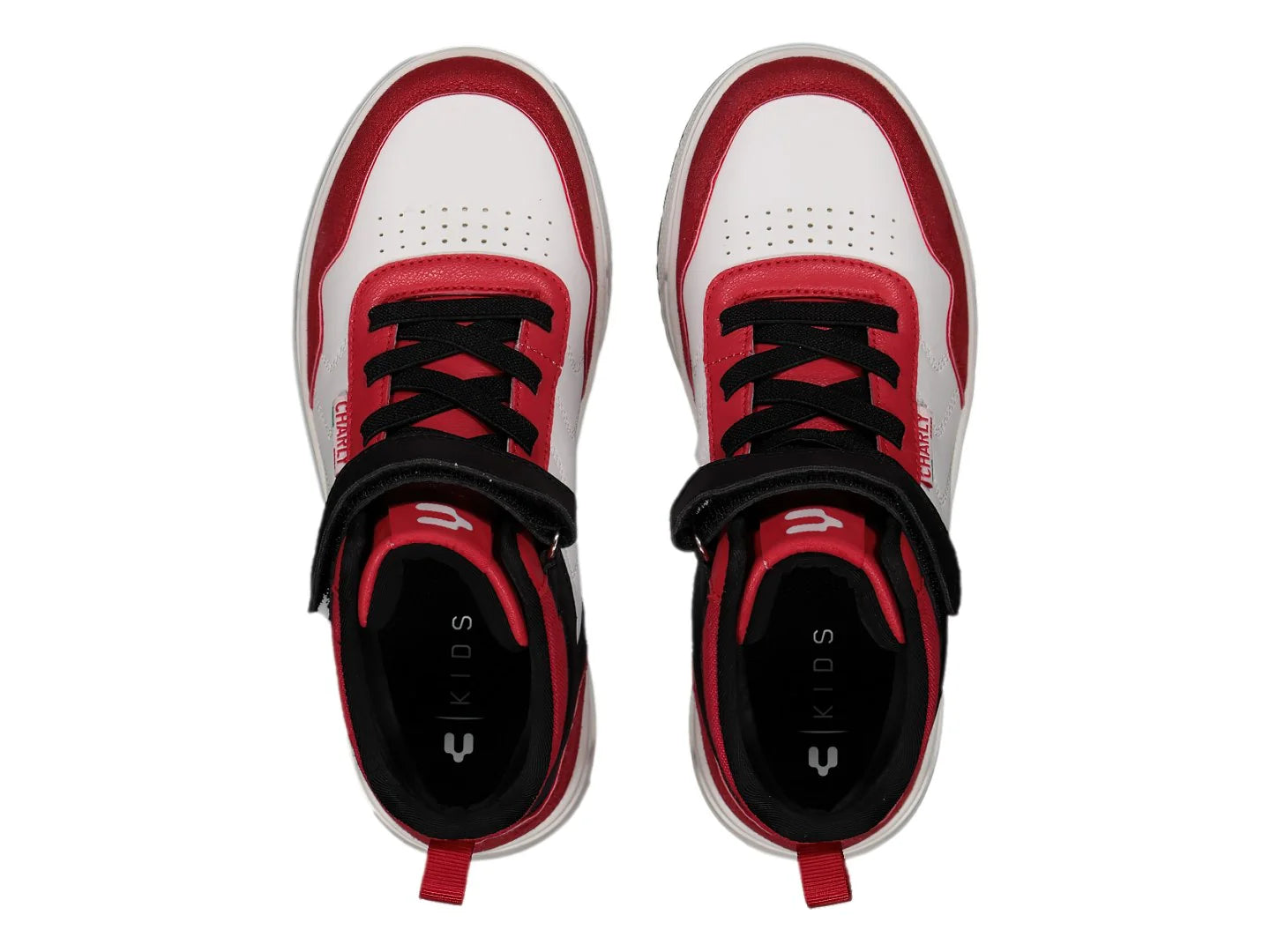 Tenis Charly Blanco Rojo Negro para Niño