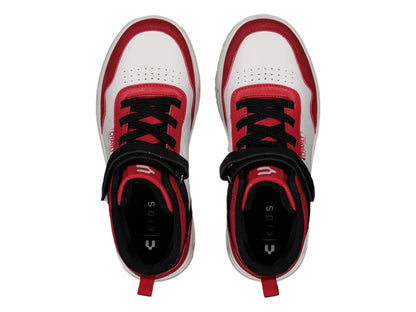 Tenis Charly Blanco Rojo Negro para Niño
