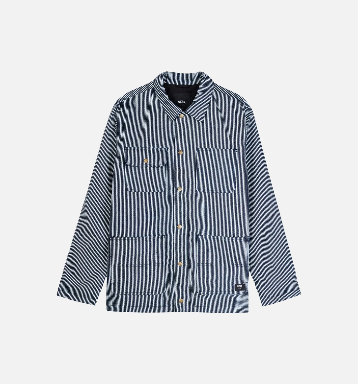 Vault Drill Chore Hickory Stripe Coat Mens Jacket Navy