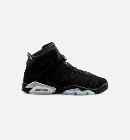 Air Jordan 6 Retro Metallic Silver Grade School Lifestyle Shoe Black