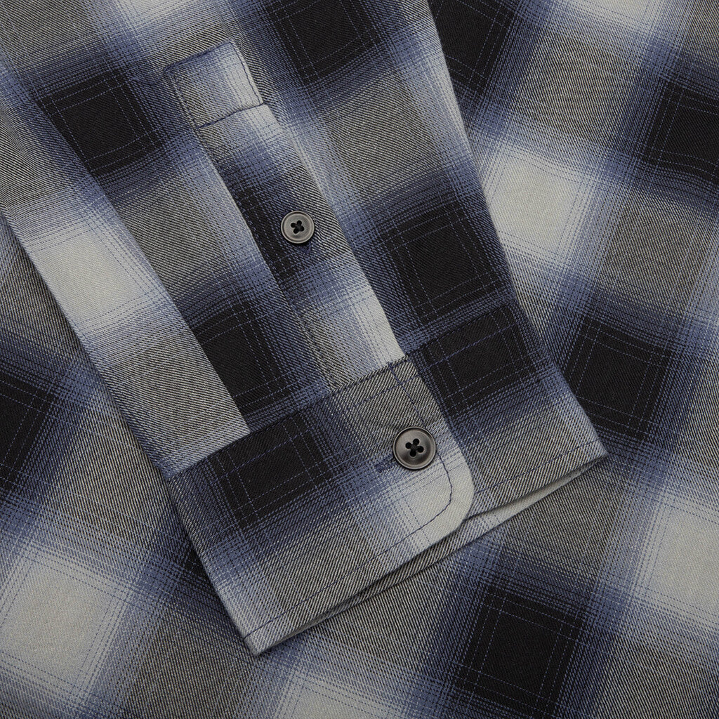 Beach Ombre Plaid Shirt Black