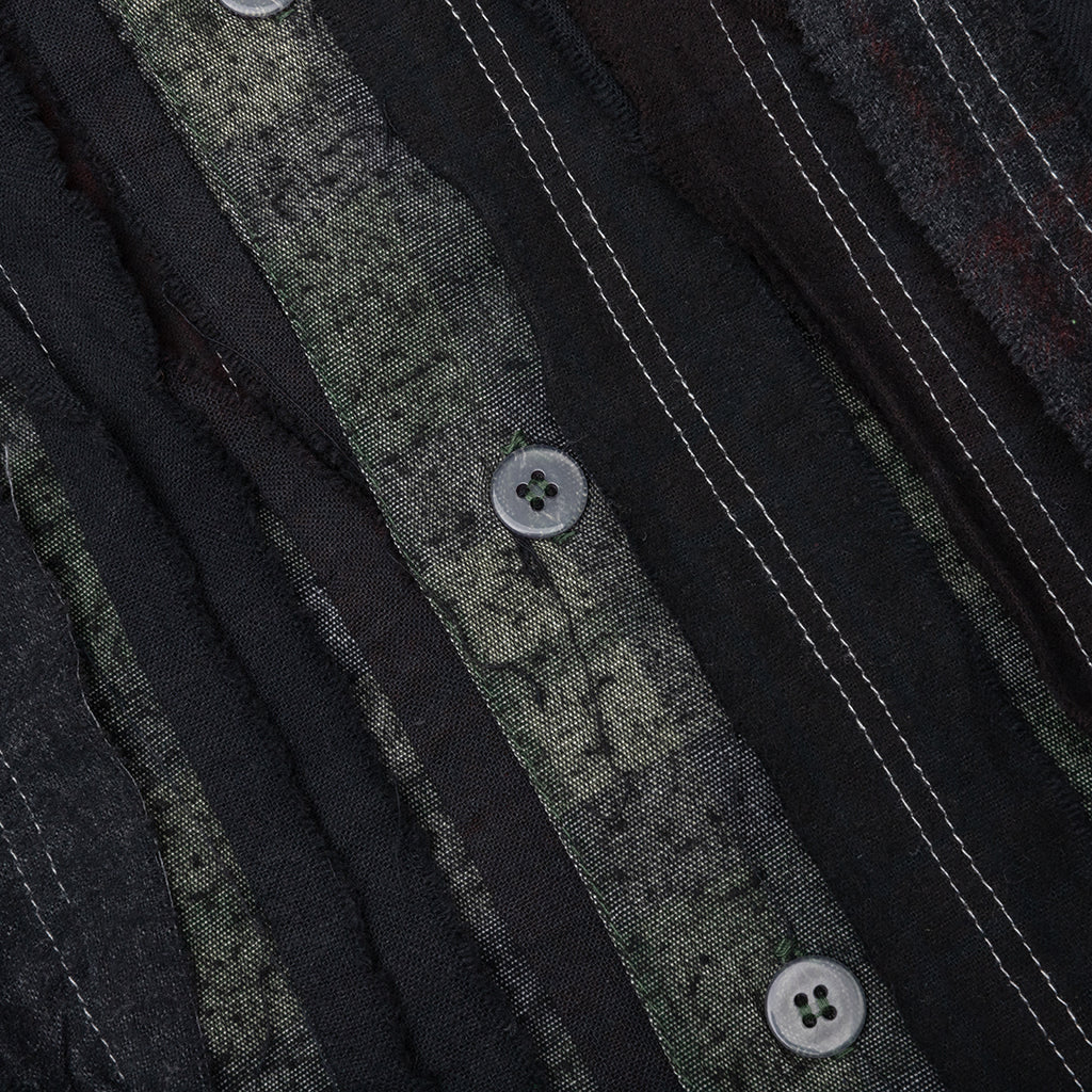 Over Dyed Ribbon Wide Shirt Black