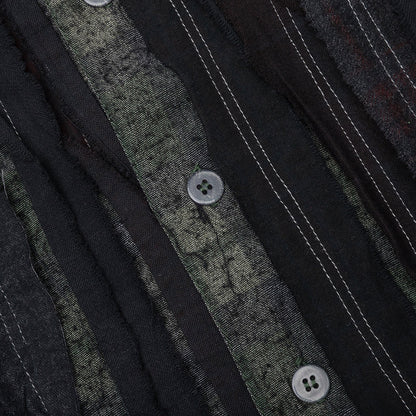 Over Dyed Ribbon Wide Shirt Black