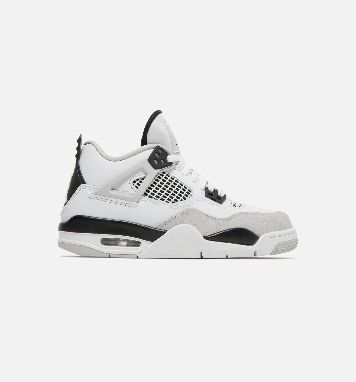 Air Jordan 4 Retro Military Black Grade School Lifestyle Shoe White Black Limit One Per Customer