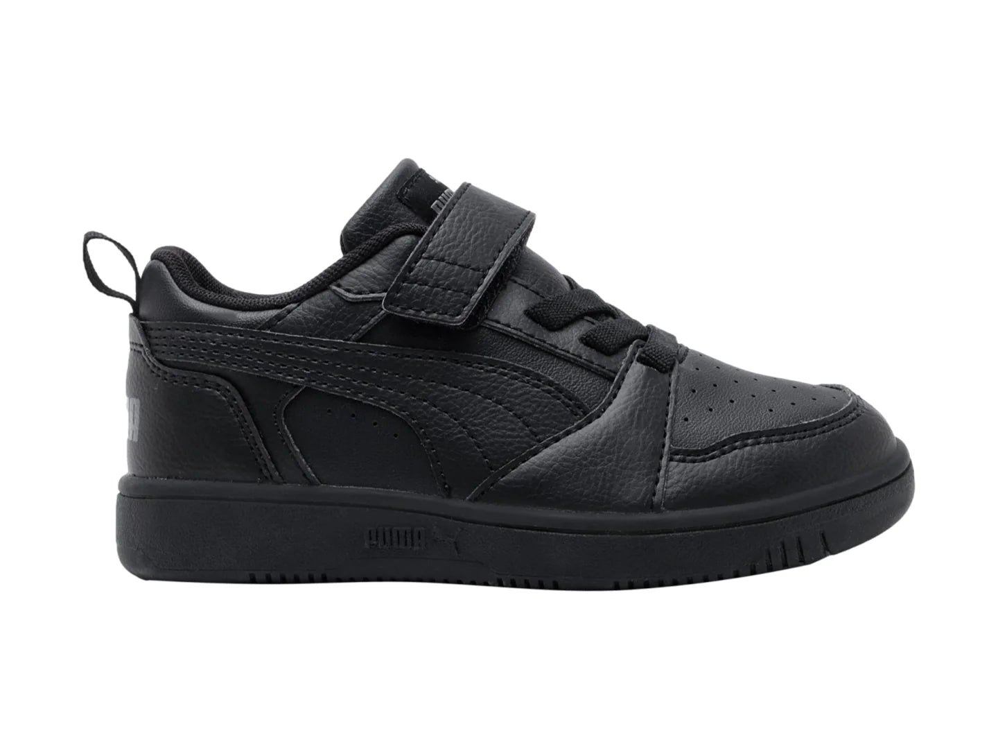Tenis PUMA Rebound V6 Lo AC Negro y Gris para Niño