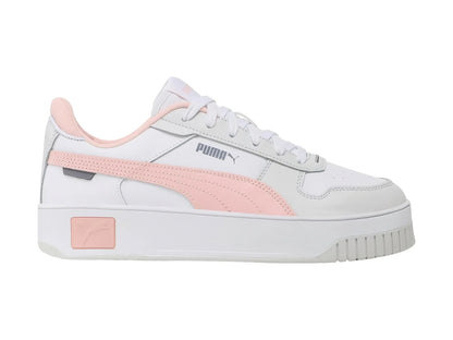 Tenis PUMA Carina Street Blancos con Detalles Rosa y Gris