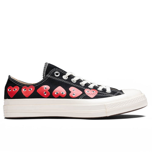 Converse x Comme Des Garcons PLAY All Star Chuck 70 Ox Multi Heart Black Red