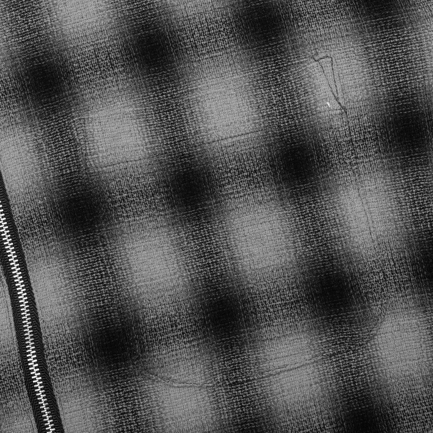 Zip Shirt Twisted Yarn Plaid Charcoal