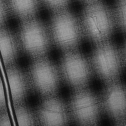 Zip Shirt Twisted Yarn Plaid Charcoal