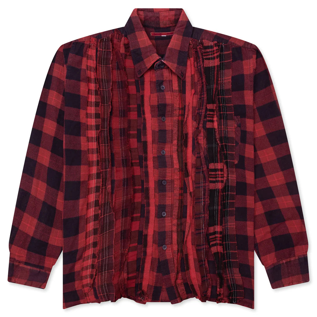 Over Dyed Ribbon Shirt Red