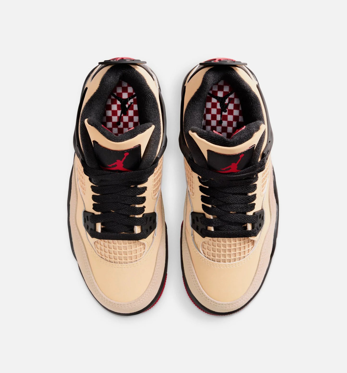 Air Jordan 4 Retro Grade School Lifestyle Shoe Sesame Fire Red Black White