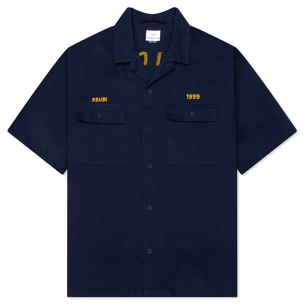 Mekanik Boiler S S Shirt Ink Blue