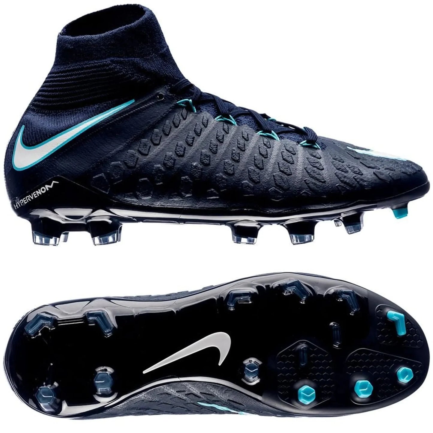 Nike Kids Jr Hypervenom Phantom III Dynamic Fit FG Firm Ground Soccer Cleats Blue
