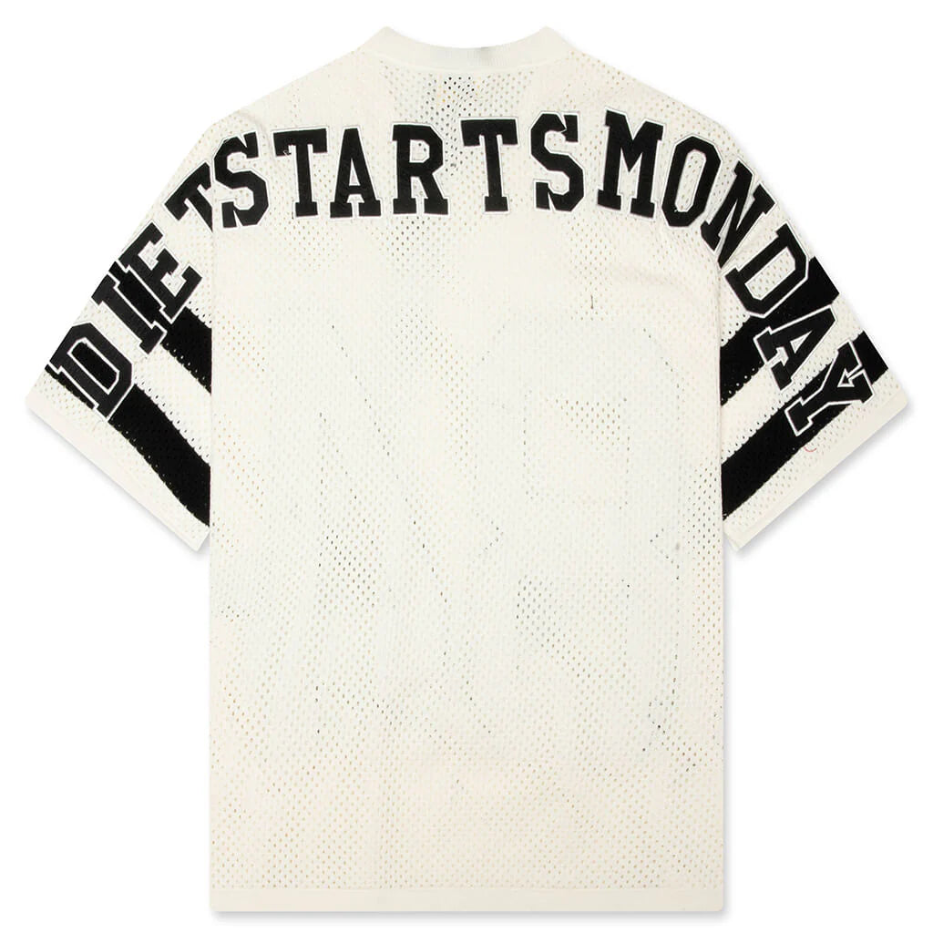 Knit Mesh Jersey Cream Black