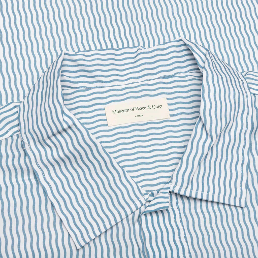 Wordmark Poplin Button Up Baby Blue