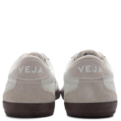 Womens Volley Leather White Natural Bark