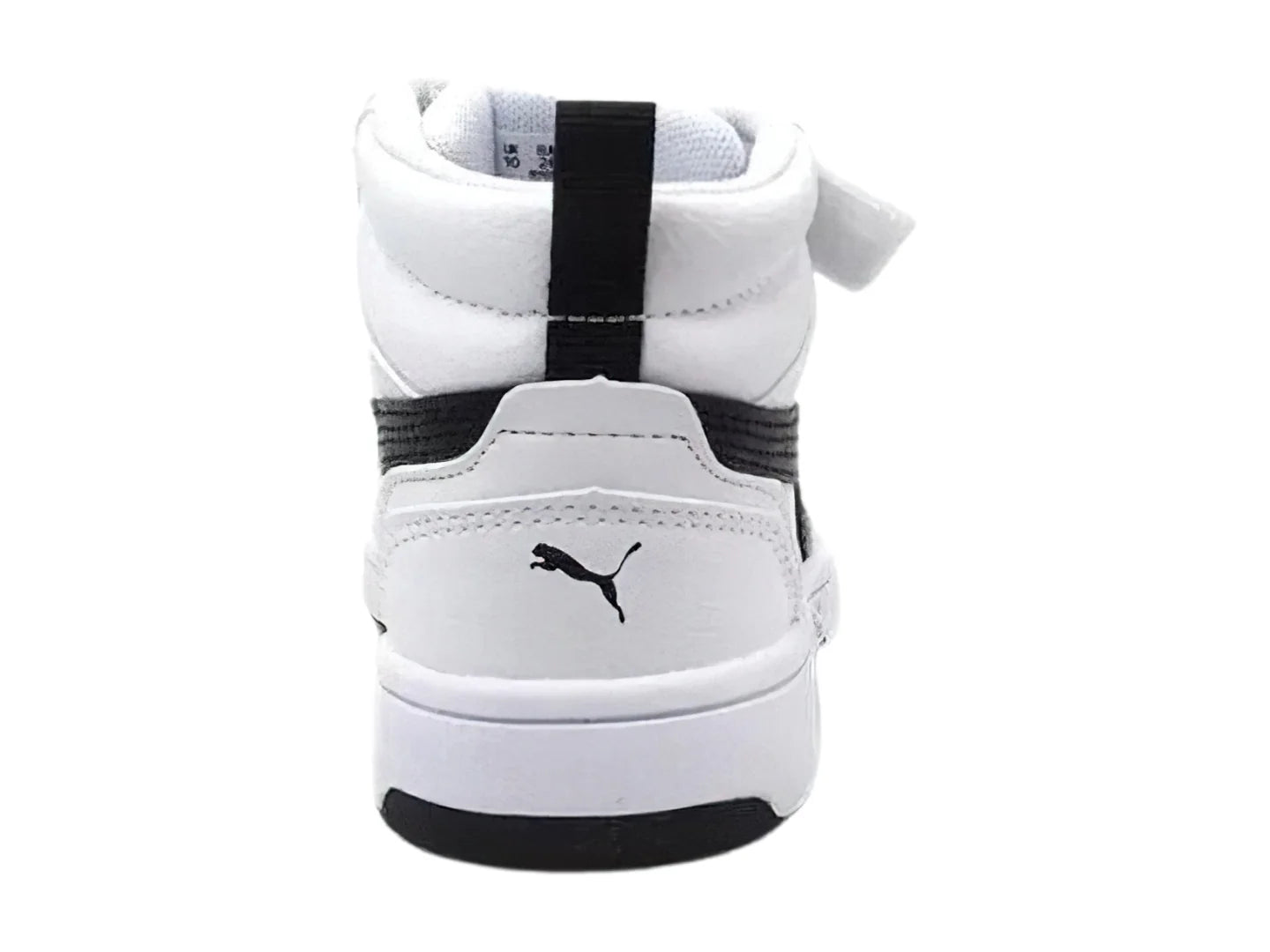 Tenis PUMA Rebound V6 Mid Blanco con Negro para Niño