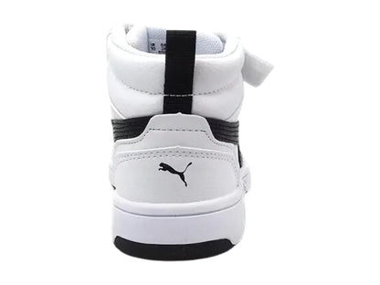 Tenis PUMA Rebound V6 Mid Blanco con Negro para Niño