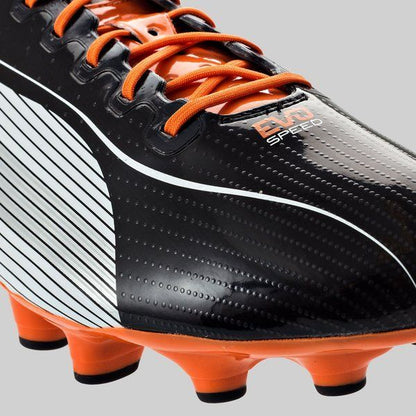 PUMA evoSPEED 1 FG Firm Ground Soccer Cleats Black White Orange