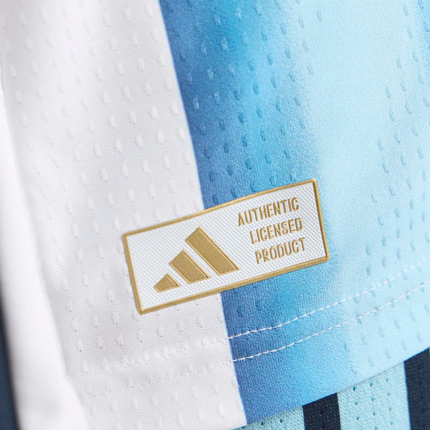 adidas Argentina Home Authentic Long Sleeve Mens Soccer Jersey 26 White Blue
