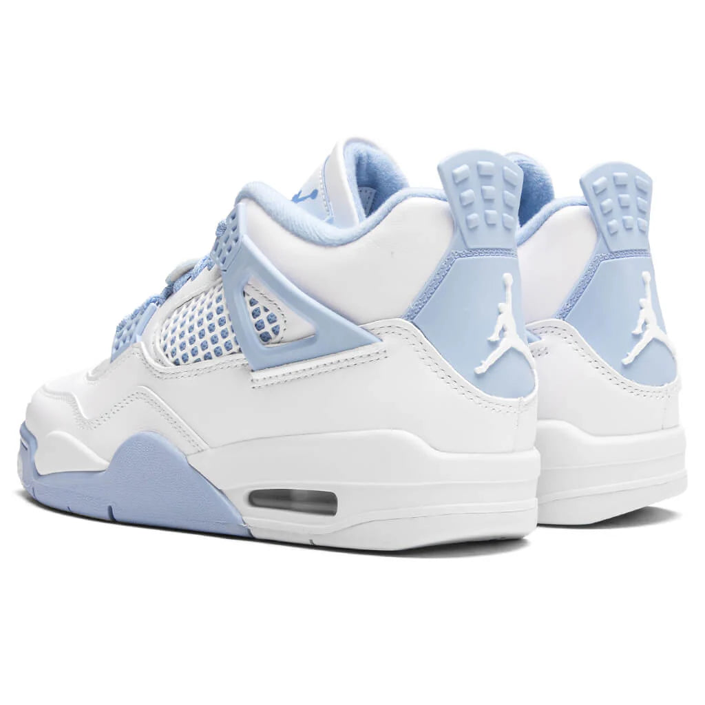 Womens Air Jordan 4 Retro Aluminum White Aluminum Blue Tint Oil Green