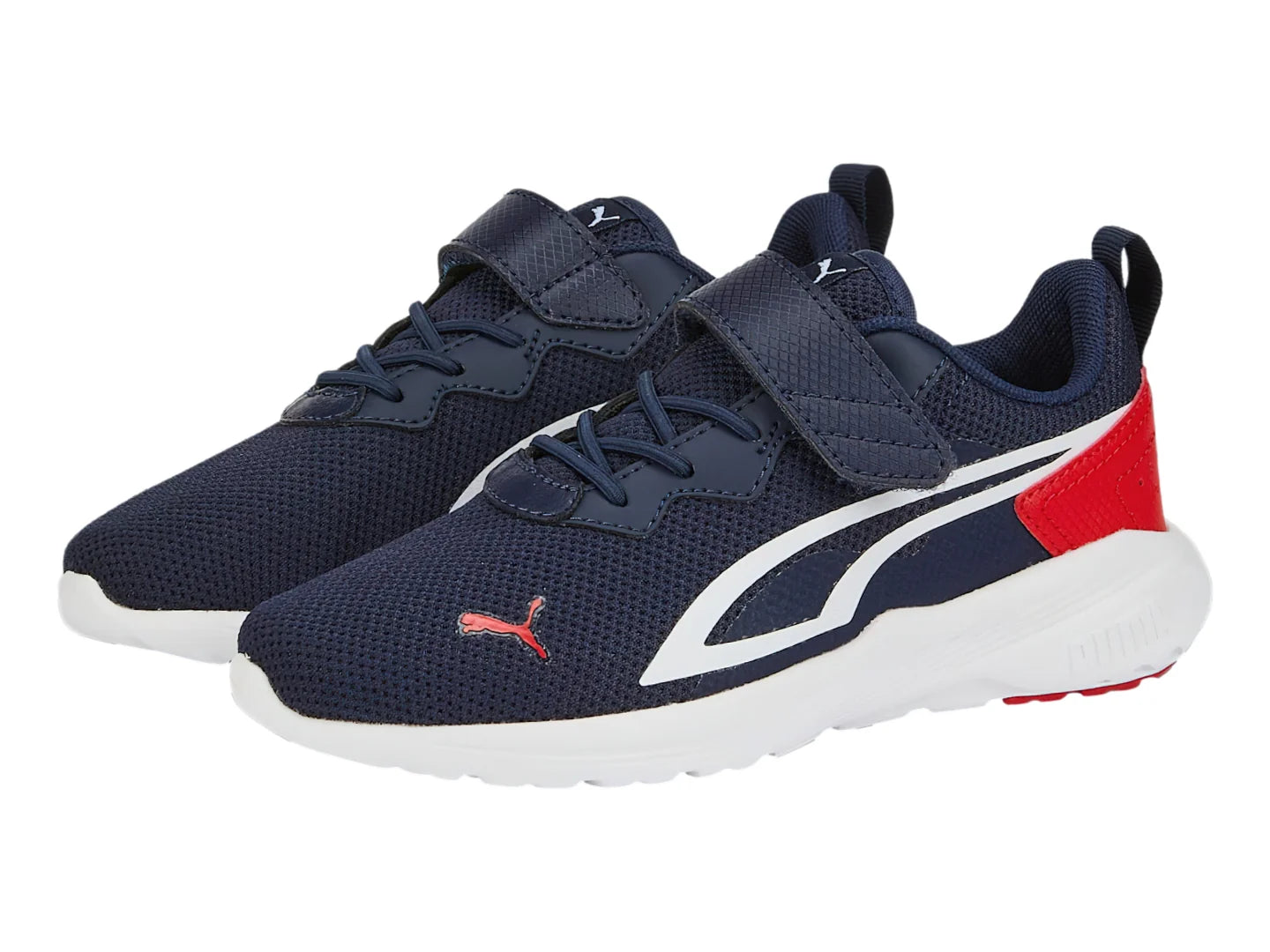 Tenis PUMA All Day Active Azul Marino y Rojo para Niño