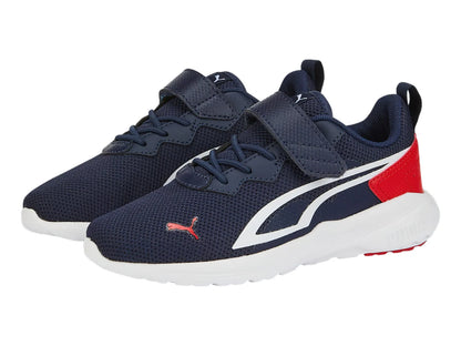 Tenis PUMA All Day Active Azul Marino y Rojo para Niño