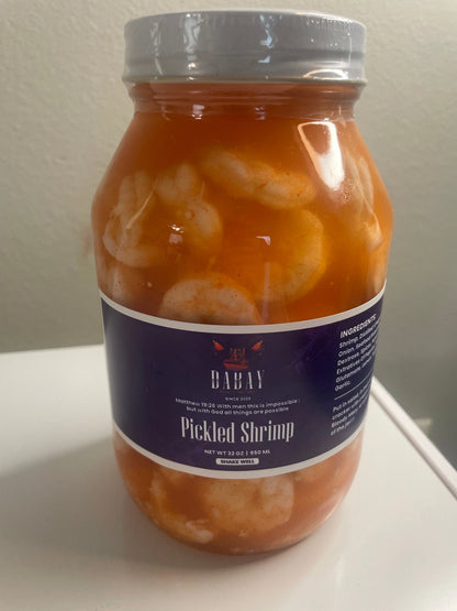 Spicy Pickled Shrimp Jar Ready-to-Eat Marinated Cajun Seafood Snack