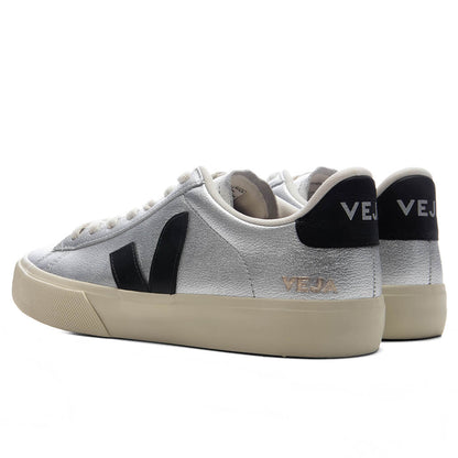 Womens Campo Leather Silver Black