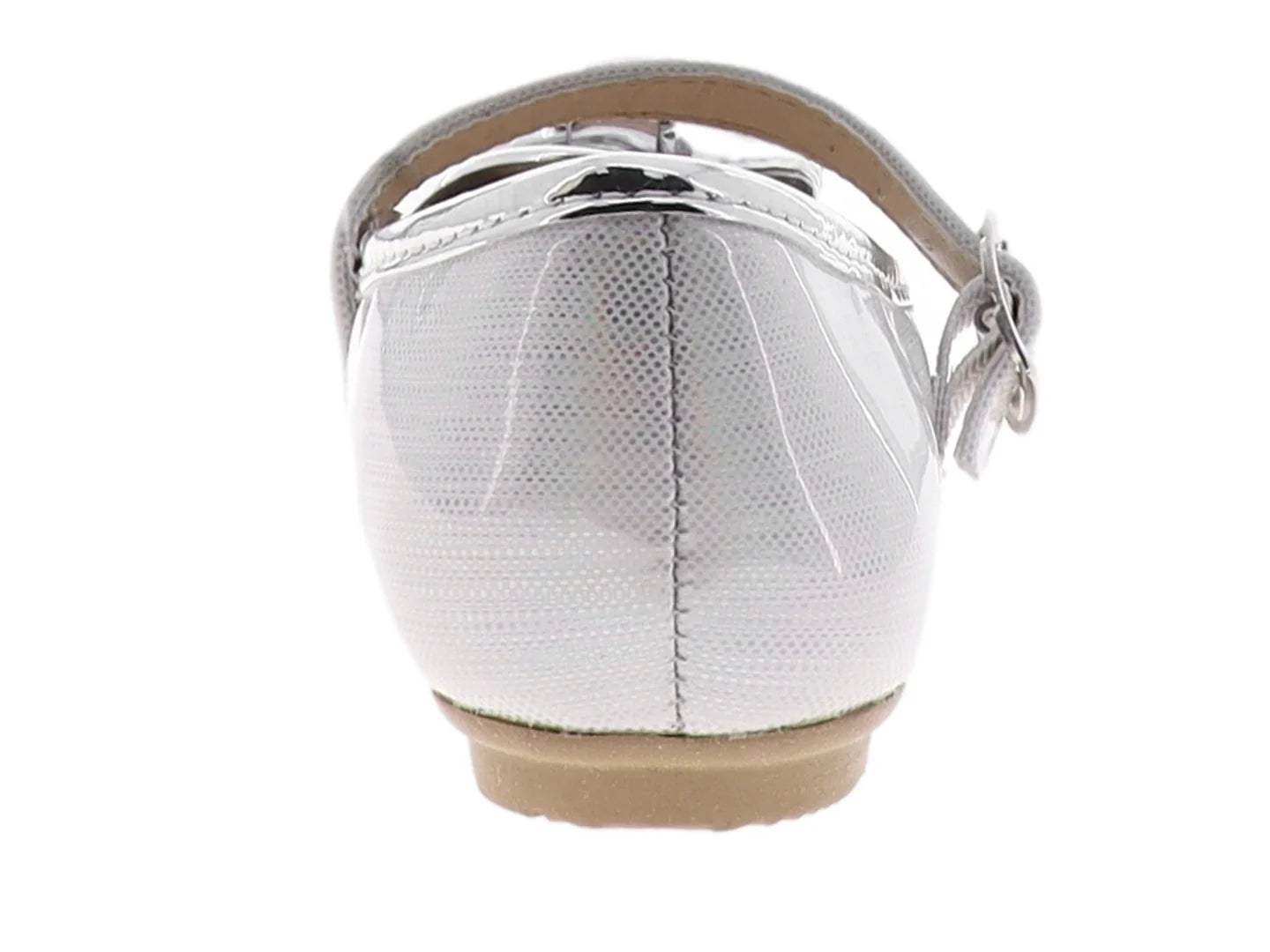Zapatos Planos Sarele Blanco y Plata para Niña
