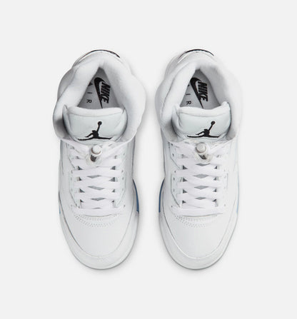 Air Jordan 5 Retro OG White Metallic Grade School Lifestyle Shoe White Black Metallic Silver Free Shipping