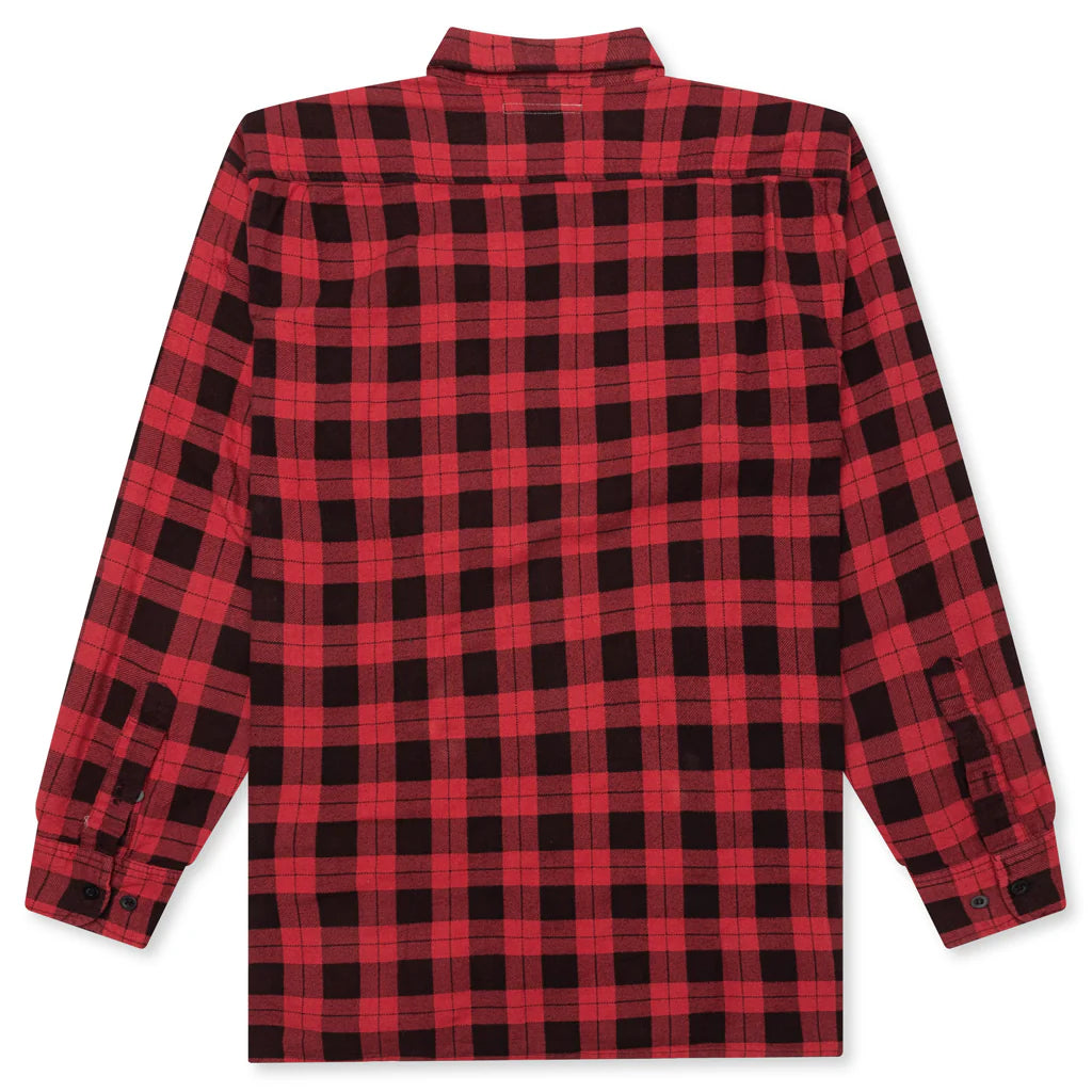 Over Dyed Ribbon Shirt Red