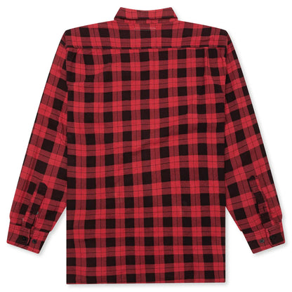 Over Dyed Ribbon Shirt Red