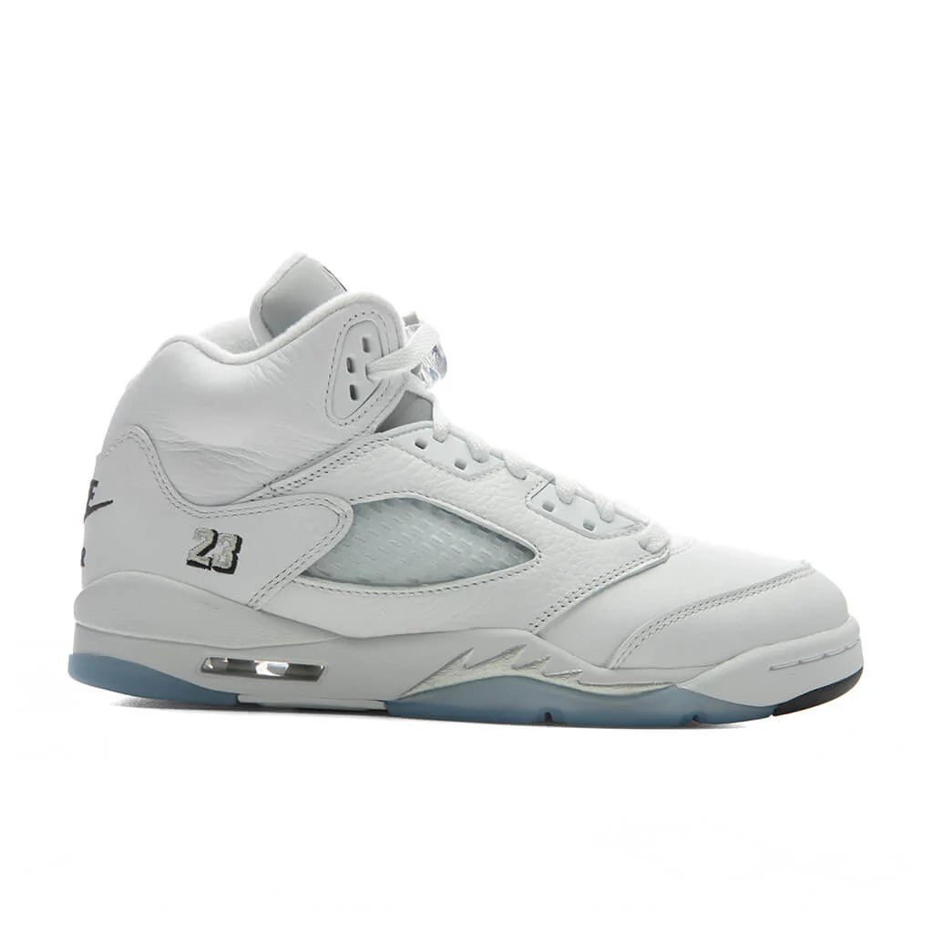 Air Jordan 5 Retro White Metallic GS White Black Metallic Silver