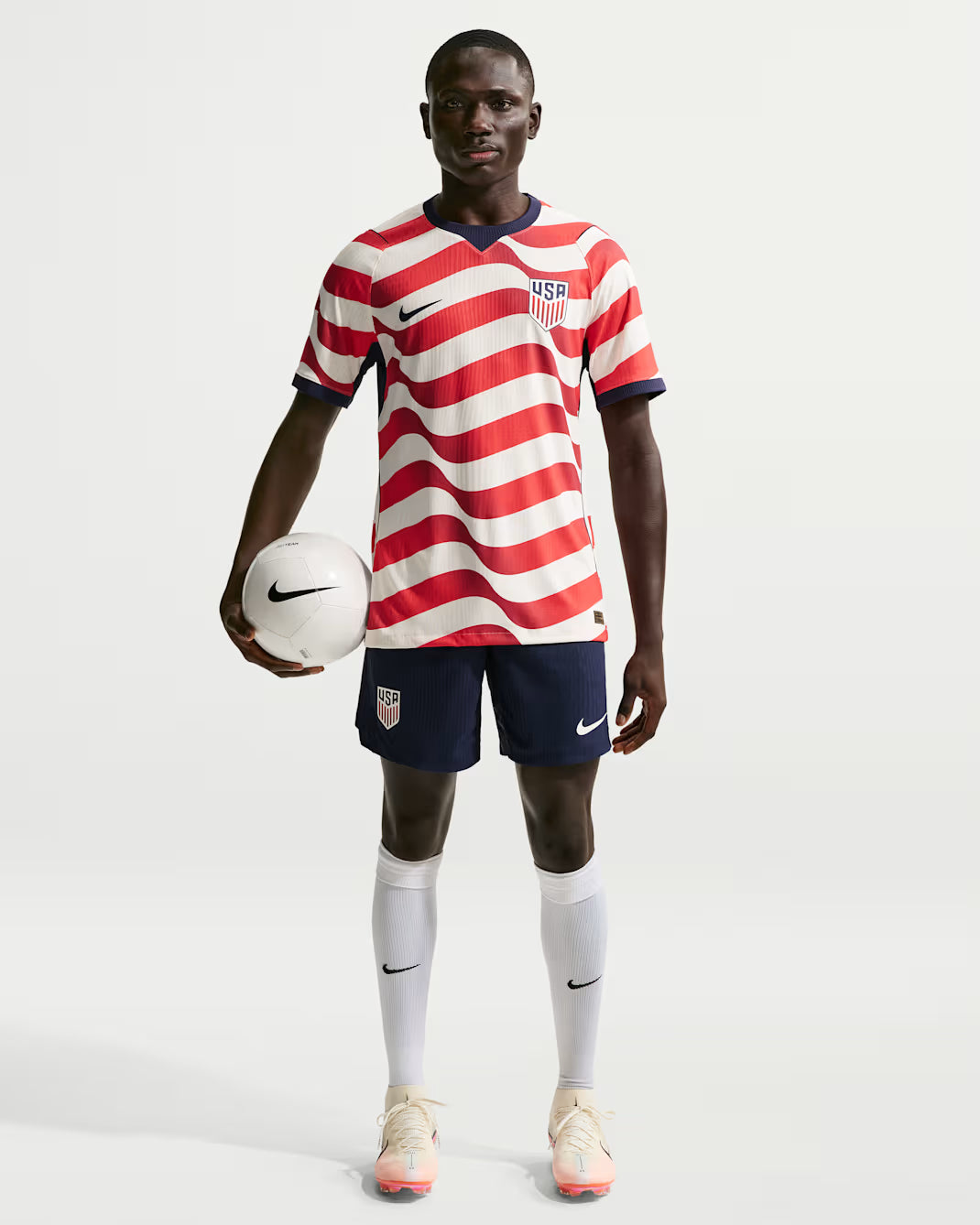 Nike USMNT Match Home Mens Soccer Jersey 2026 White Red Blue NO STARS