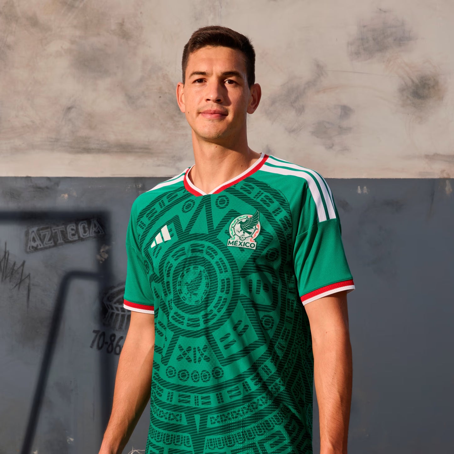adidas Mexico Home Authentic Mens Soccer Jersey 26 Green