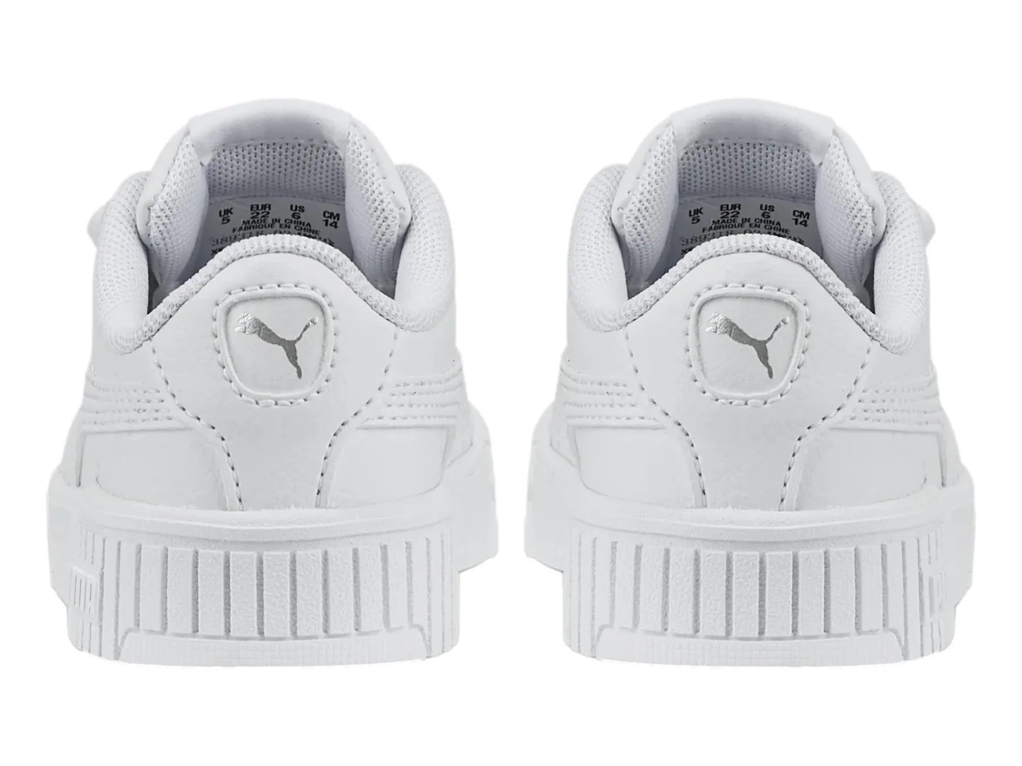 Tenis PUMA Carina 20 Blanco y Plata para Niña