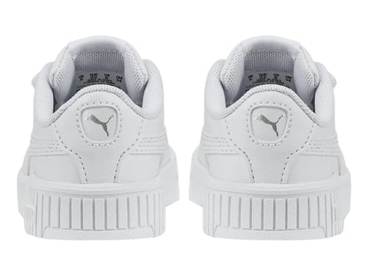 Tenis PUMA Carina 20 Blanco y Plata para Niña