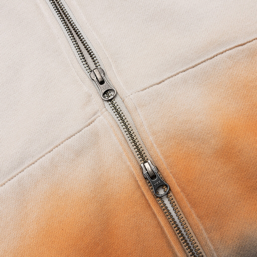 Spray Dyed Zip Thru Hoodie Grey Dyed