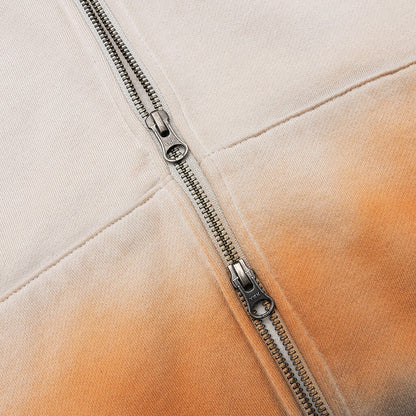 Spray Dyed Zip Thru Hoodie Grey Dyed
