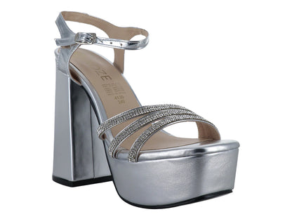 Zapatillas de Tacón Plata Roze para Mujer