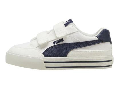 Tenis PUMA Court Classic Blanco y Azul Marino para Niño